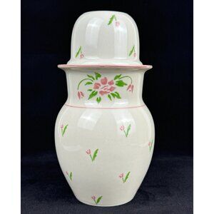 Vintage Hand-Painted Ceramic Bedside Water Carafe Telaflora Tumble Up 1985 Tulip